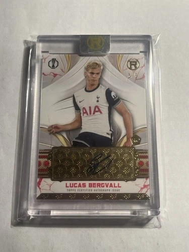 2024-25 Topps Reverence Uefa Club Competitions Lucas Bergvall RC Auto Red /5
