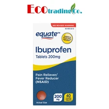 Equate Ibuprofen Pain Reliever and Fever Reducer Tablets 200 mg, (40 ct)