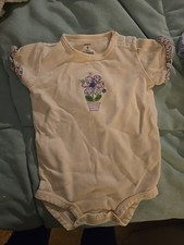 Baby Girl Clothes Vintage Carter's Size 9 mo Purple Flower Bodysuit C8