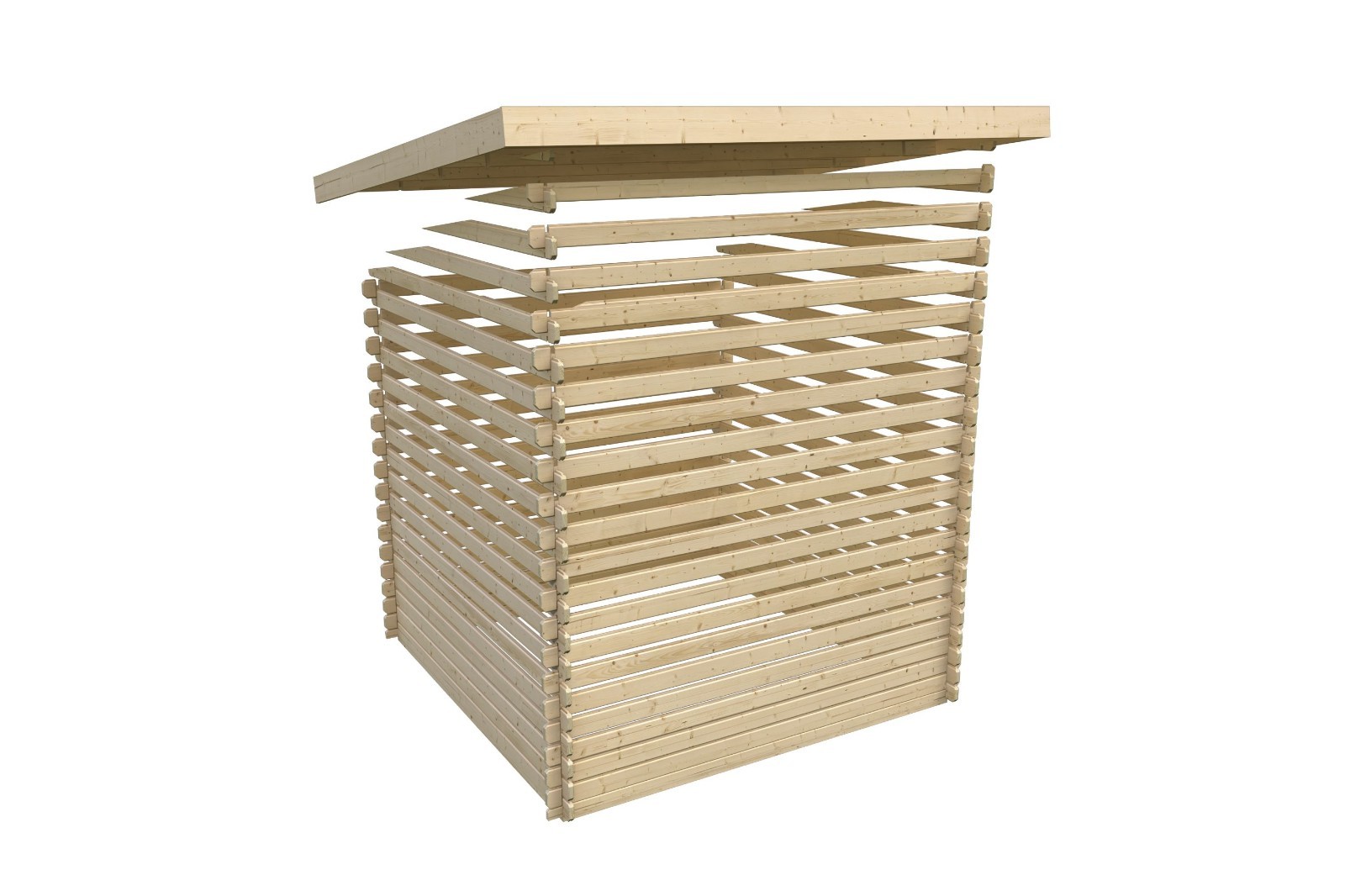 Gartenhaus Holz 28mm mit Anbau Torremolinos Z naturbelassen 28mm 418 x 251 cm