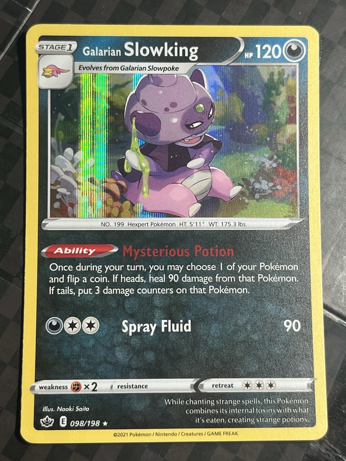 Pokemon Galarian Slowking Sword & Shield - Chilling Reign 098/198 Holo NM