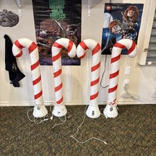 Vintage Blow Mold Lot 4 Pieces Candy Canes Empire