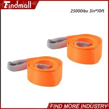 Findmall 2 Pack 3" x 10FT Lifting Sling Straps 25000lbs Fracture Strength Orange