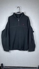 Vintage Polo Ralph Lauren Sweater Mens XL Black Fleece Quarter Zip Pullover 90s