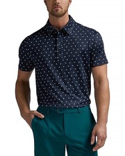 G/Fore Geometric Floral Tech Jersey Polo Shirt Men's M Twilight Button Closure