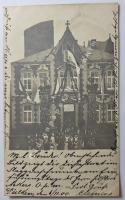 Dülken Viersen Kirche Feier Fahnenschmuck 1900 nach Venlo Collegium Albertinum