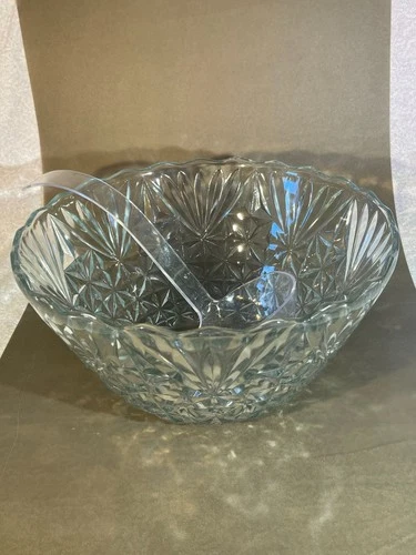 Vintage Large Anchor Hocking Arlington Punch Bowl 12" w/ Ladle (1352)