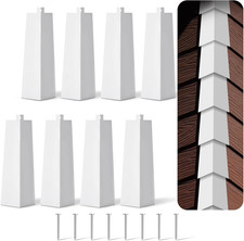 8 Pcs Aluminum Siding Corners 8 Inch outside White Corner Caps Smooth Siding Tri