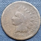 1869/9 Overdate Indian Head Cent 1c Circulated #102081