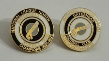 2 x GATESHEAD Football Club FC Badge 2021-2022 NON LEAGUE CHAMPIONS ENAMEL PINS