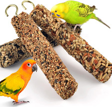 3PCS Bird Treats Parrot Crunch Sticks Parakeet Grains Mixed Treats Cockatiel Sna