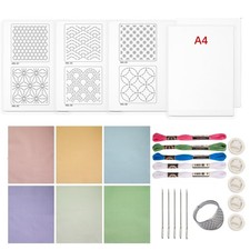 Sashiko Kit Sashiko Thread, Needles and Thimble, Inspired Water Soluble Patterns