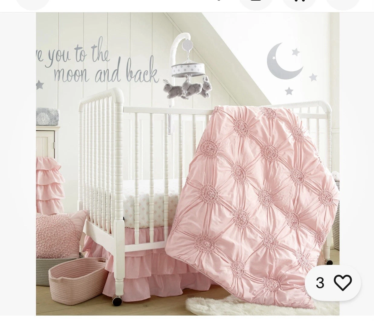 Willow 5-Piece Nursery Crib Bedding Set - Pink - Levtex Baby Open box
Opens in a new window or tab