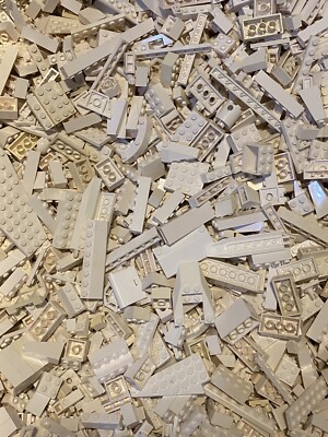 Lego Bulk Lot Color WHITE 200 + Bricks Plates Specialty Parts Pieces Random