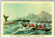The Whale Fishery Laying On Postcard Merrimack Publishing Corp N.Y. Hong Kong**