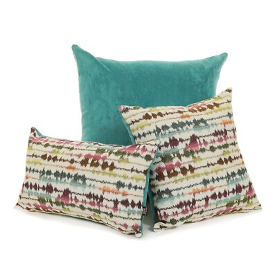 New Soft Woven Multi Colour Retro Funky Striped Geometric Pattern