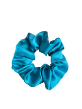 Hair satin Scrunchies women Girls Aqua color hand made in USA