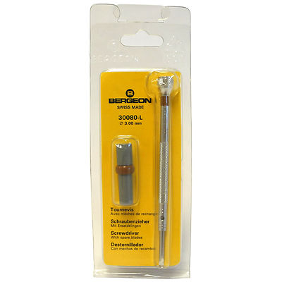 Tournevis Horloger Bergeon Suisse 1.20mm Avec Lames De Rechange - Neuf étiqueté
