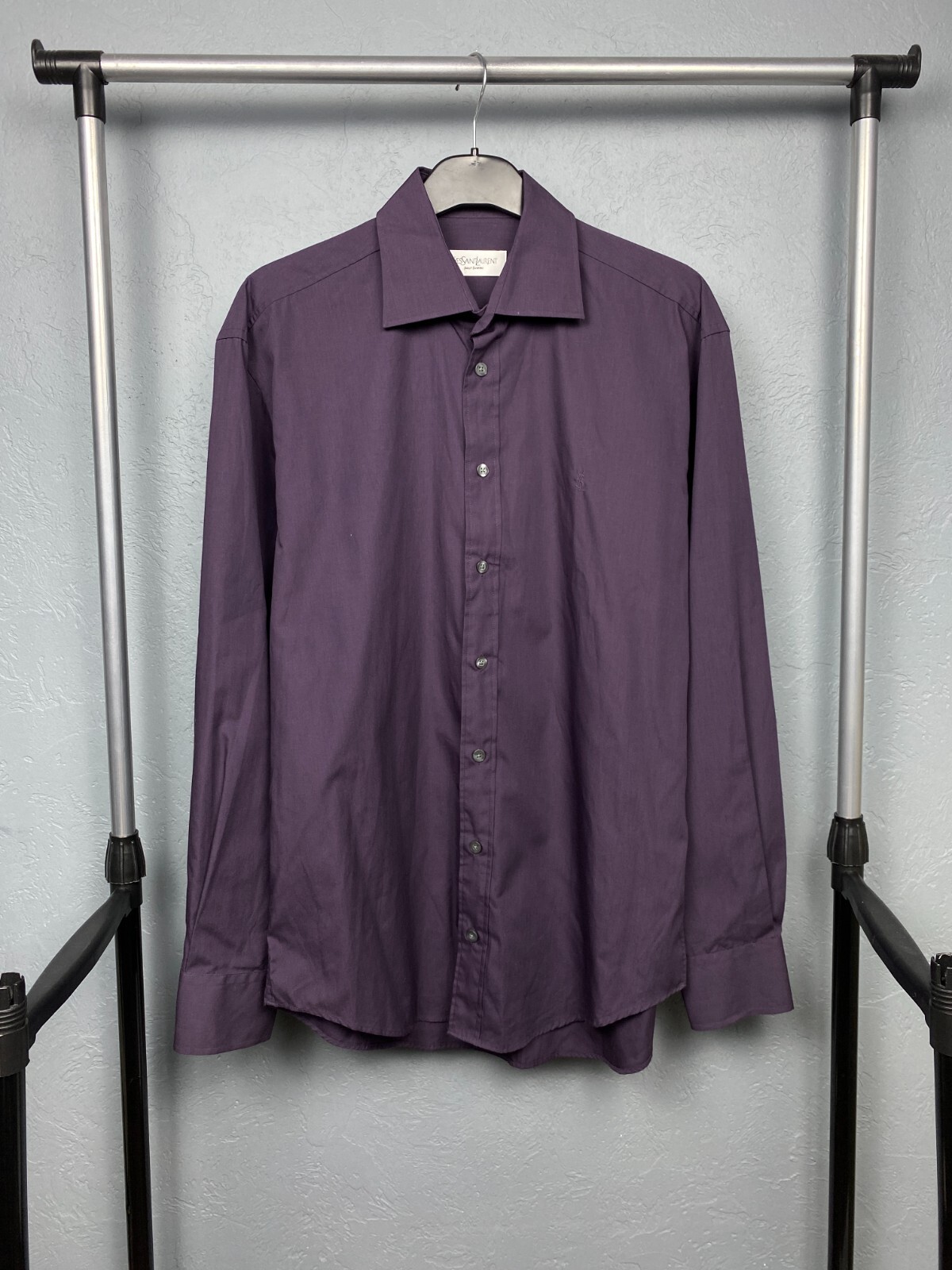 Camicia vintage da uomo Yves Saint Laurent YSL a maniche lunghe taglia M