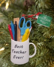 Kurt S. Adler Best Teacher Ever Personalized Christmas Ornament 4.25" 3223671