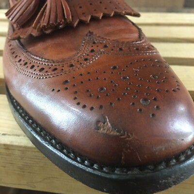 Allen Edmonds Mens Shoes 11.5 M Colfax Brown Leather Kilt Tassel Wingtip Loafer