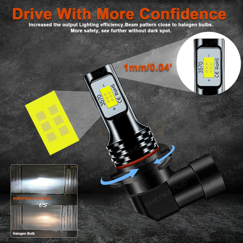 For Acura TSX 2009-2014 Combo HID/LED Headlight Hi / Lo Beam+Fog Light Bulbs Kit - Image 3 of 4