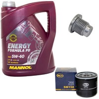 MotoröL ÖLfilter SM158 5W40 5Liter + ÖLablassschraube FüR Mercedes Renault Megan