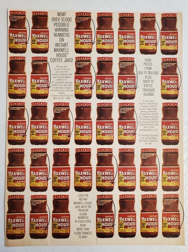 Vintage Maxwell House Coffee print ad from a 1967 LIFE magazine; FREE Shipping!