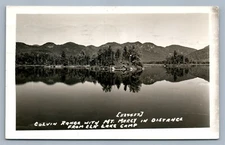 COLVIN RANGE NY MT. MARCY FROM ELK LAKE CAMP VINTAGE REAL PHOTO POSTCARD RPPC