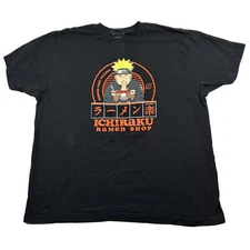 Naruto Men’s Size 2XL Black 100% Cotton Ramen Anime Graphic T-Shirt