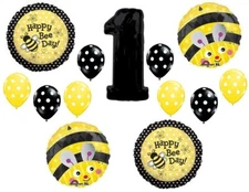 BUMBLEBEE 1st FIRST BIRTHDAY PARTY BALLOONS Decorations Supplies Honey Bee #1