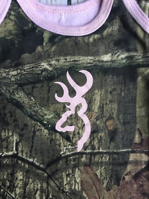 Girls shirt size months Browning Camouflage one piece outfit snap camo  hunting