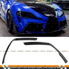 For 20-26 Toyota Supra GR A90 A91 MK5 Carbon Fiber Front Bumper Upper Trim Fang