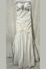 NWT Elegant Wedding / Party Prom White Strapless Floor Length Dress Size 10