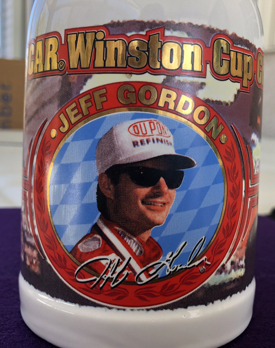 Vintage 1995 Nascar Jeff Gordon Beer Stein 18 oz. Mug Winston Cup