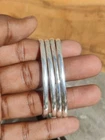 Solid 925 Sterling Silver Set of 4 Bangles , Half Round Bangle Bracelets