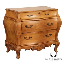 Italian Rococo Style Walnut Bombe Chest