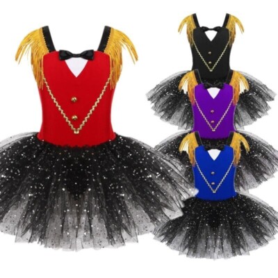 DE ranrann Kinder Mädchen Zirkusdirektor Cosplay Kostüm Tutu Rock Tanzkostüm