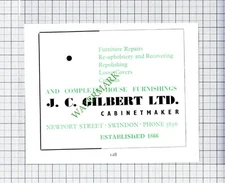 J C Gilbert Ltd Swindon Cabinet Maker Advert  - 1951 Small Cutting
