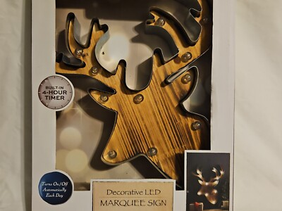 Stags Head Reindeer Christmas Night Light Wall Decor Home Decor