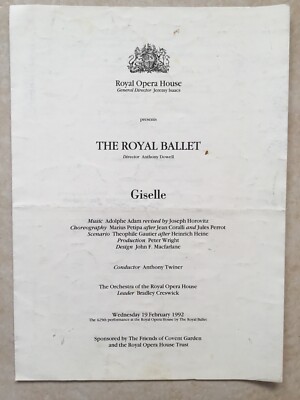 ROYAL OPERA HOUSE - THE ROYAL BALLET - GISELLE - WEDNESDAY 19 FEBRUARY 1992