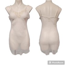 Frederick's of Hollywood Sz Medium Sheer White Teddy with Bead Detail