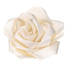 Large Satin Rose Flower Lapel Pin Brooches for Women 11cm, Beige 