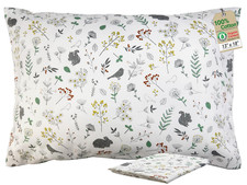 Toddler Pillow with Pillowcase - 13x18 Organic Cotton Hypoallergenic Kids Pillow