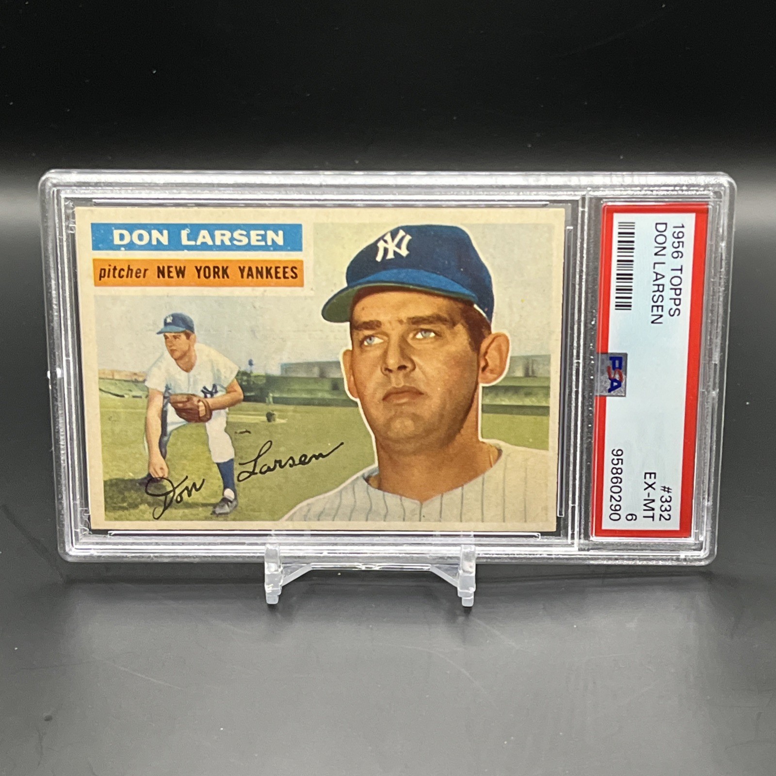 1956 Topps #332 Don Larsen Gray Back PSA 6 EX-MT