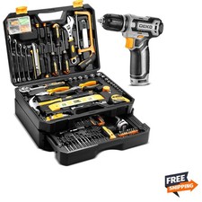 Complete 238-Piece Mechanics Tool Set with 12V Cordless Drill  Drawer Case