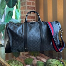 GUCCI GG Supreme Canvas Black Large Duffle
