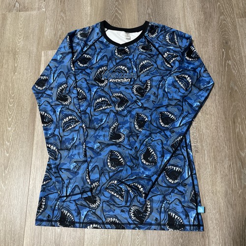 Spacefish Army Men's Rashguard - Shark Camo “Aggressor Adventures” Size XL