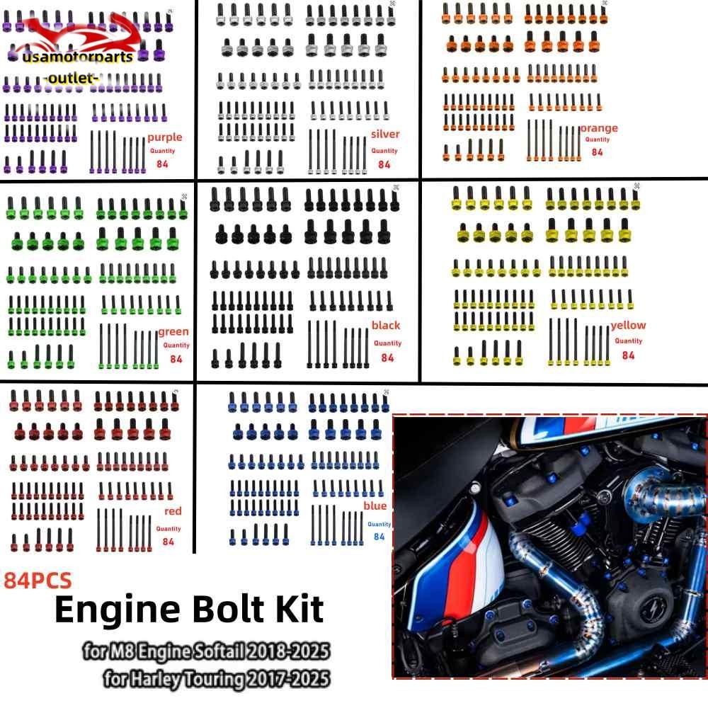 Deluxe Chacho Engine Bolt Kit for M8 Engine Softail 2018-2025 Touring 2017-2025