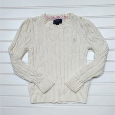 Polo Ralph Lauren Girls Cable Knit Sweater Size 6 Cream